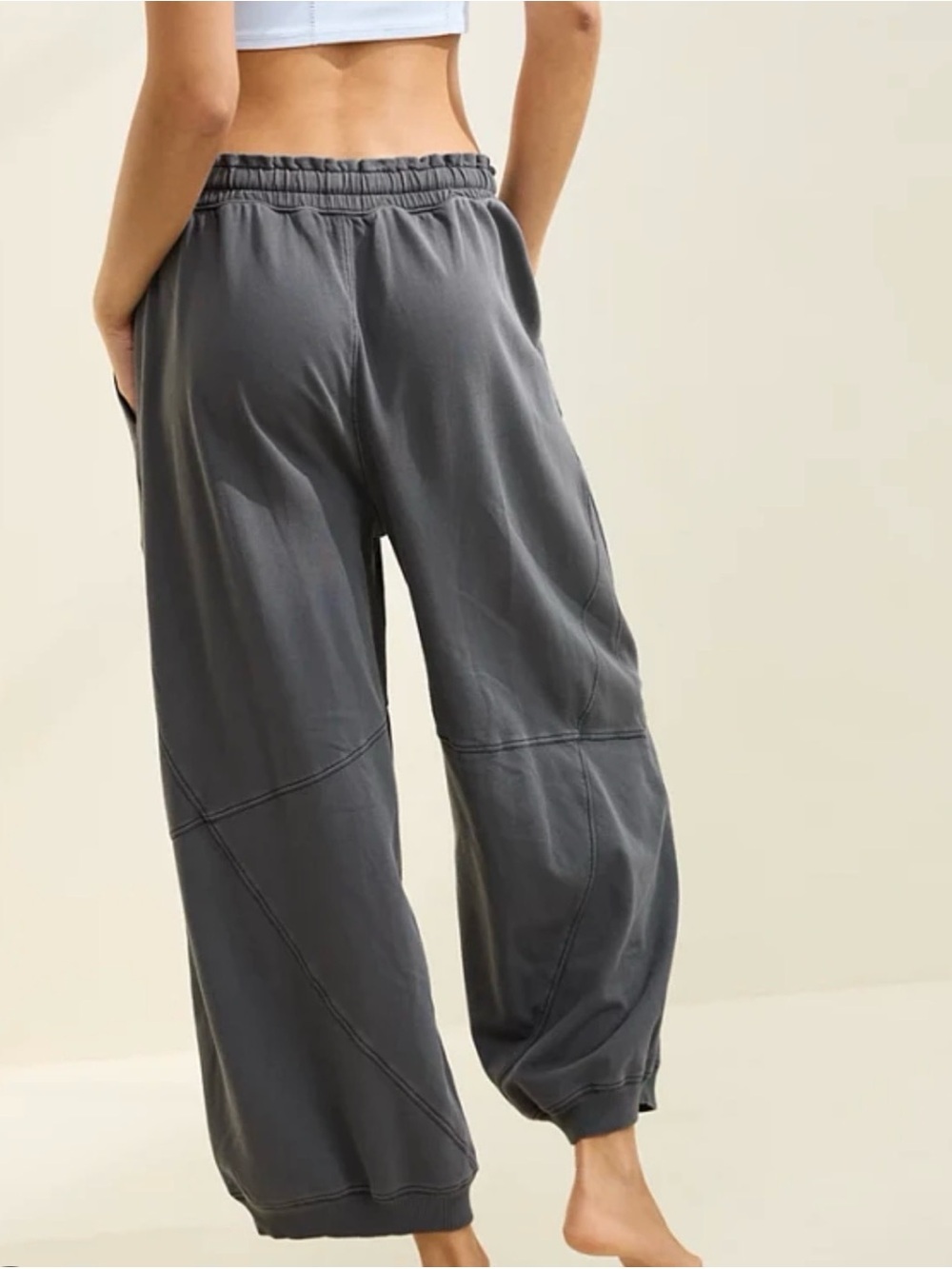 Aerie baggy barrel leg fleece pants